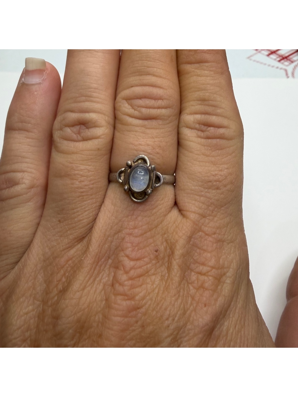 Sterling silver moonstone ring size 7.75 vintage